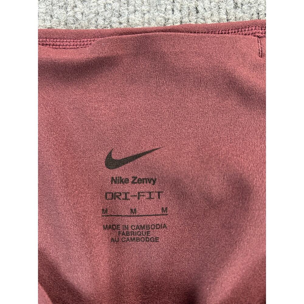 Nike Zenvy Dri-FIT Women's Biker Shorts Medium Burgundy High Rise Yoga Training - Picture 3 of 9